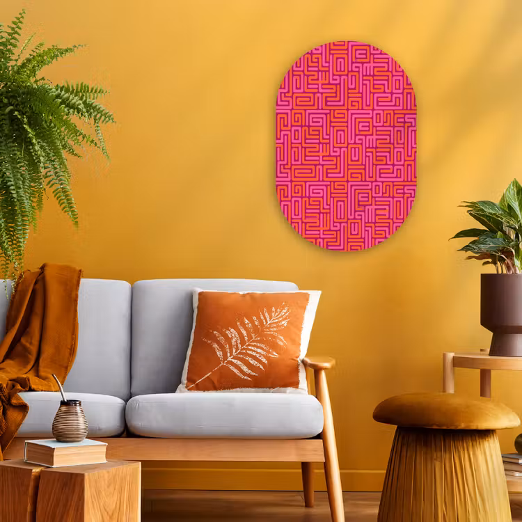 Forexbild Oval - Zusammenfassung – Muster – Linien – Rosa – Orange — 2