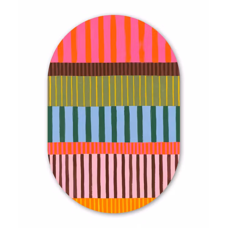 Forexbild Oval - Zusammenfassung – Streifen – Modern – Farbenfroh – Kunst — 1