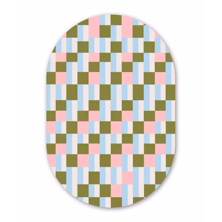 Glasbild Oval - Muster – Geometrisch – Abstrakt – Farbenfroh – Modern — 1