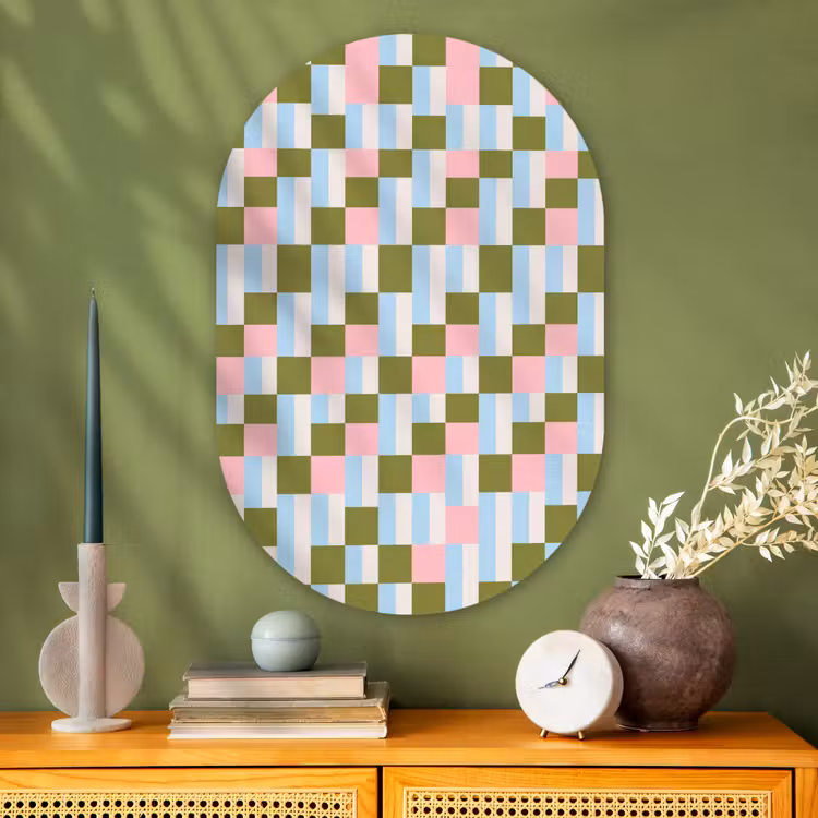 Glasbild Oval - Muster – Geometrisch – Abstrakt – Farbenfroh – Modern — 2