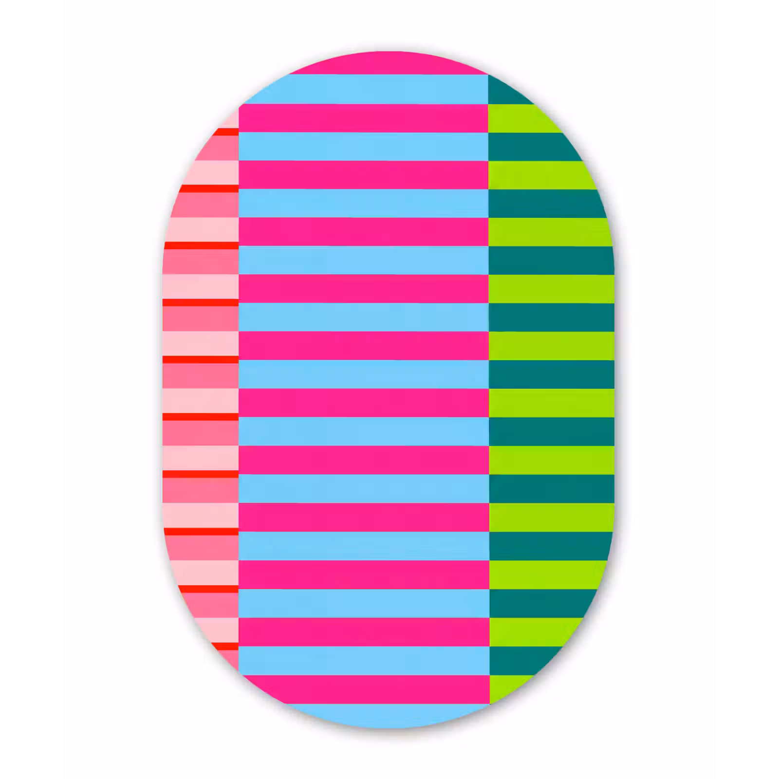 Glasbild Oval - Muster – Streifen – Modern – Abstrakt – Bunt — 1