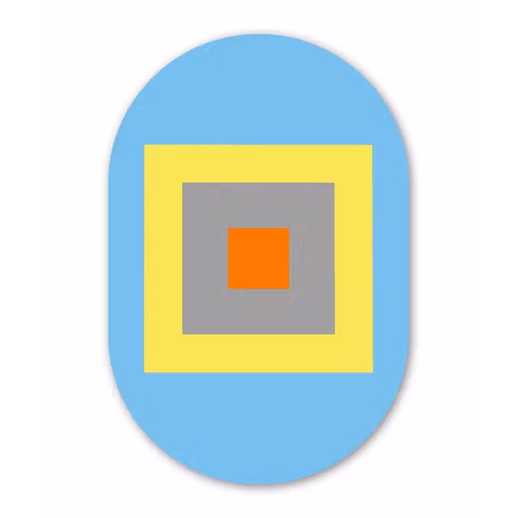 Glasbild Oval - Abstrakt – Geometrisch – Farbenfroh – Modern – Formen — 1