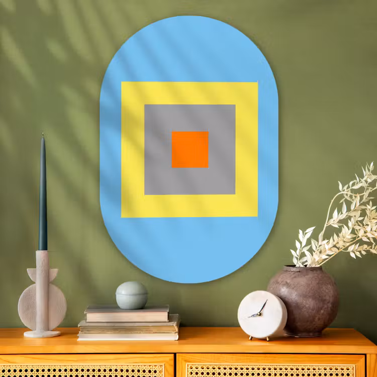 Glasbild Oval - Abstrakt – Geometrisch – Farbenfroh – Modern – Formen — 2