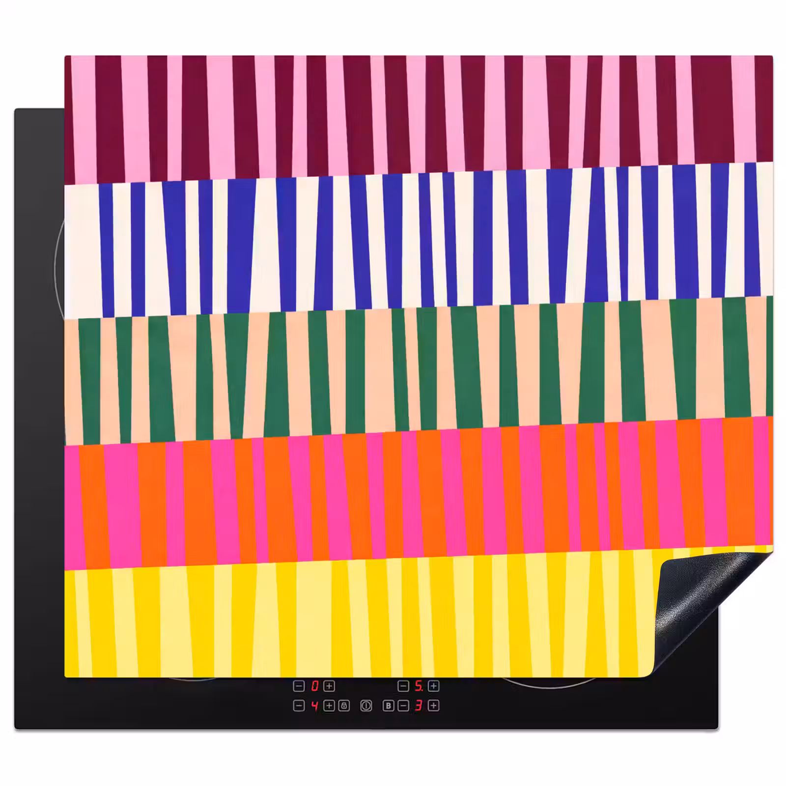 Herdabdeckplatte - Muster – Streifen – Abstrakt – Modern – Farbenfroh — 1