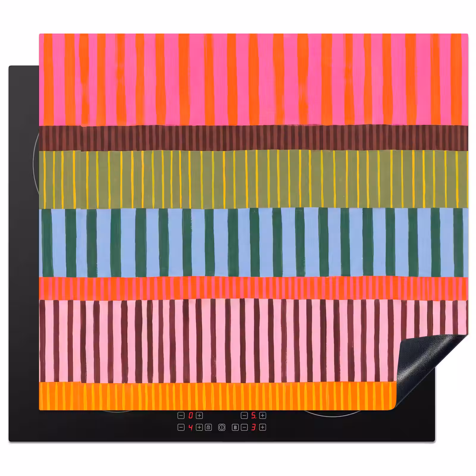 Herdabdeckplatte - Zusammenfassung – Streifen – Modern – Farbenfroh – Kunst — 1