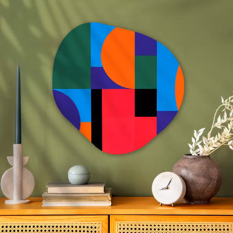 Glasbild Organische Form - Geometrisch – Abstrakt – Formen – Farbenfroh – Modern — 2
