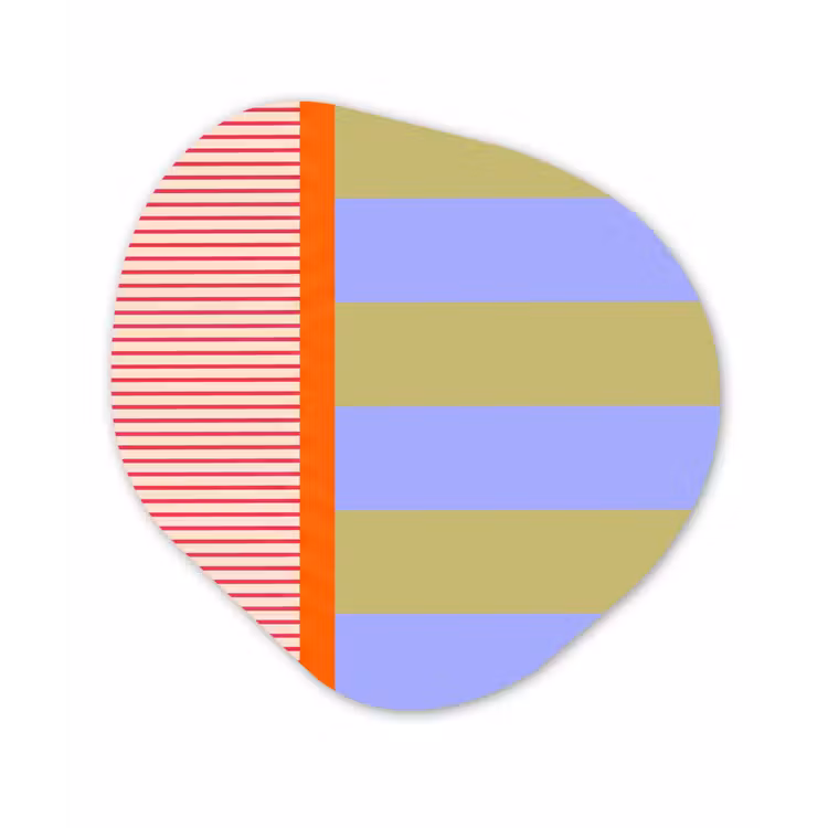 Glasbild Organische Form - Zusammenfassung – Geometrie – Streifen – Blöcke – Rot — 1