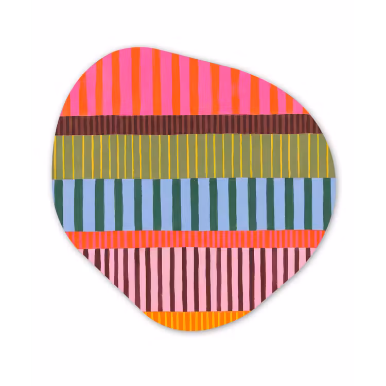 Glasbild Organische Form - Zusammenfassung – Streifen – Modern – Farbenfroh – Kunst — 1