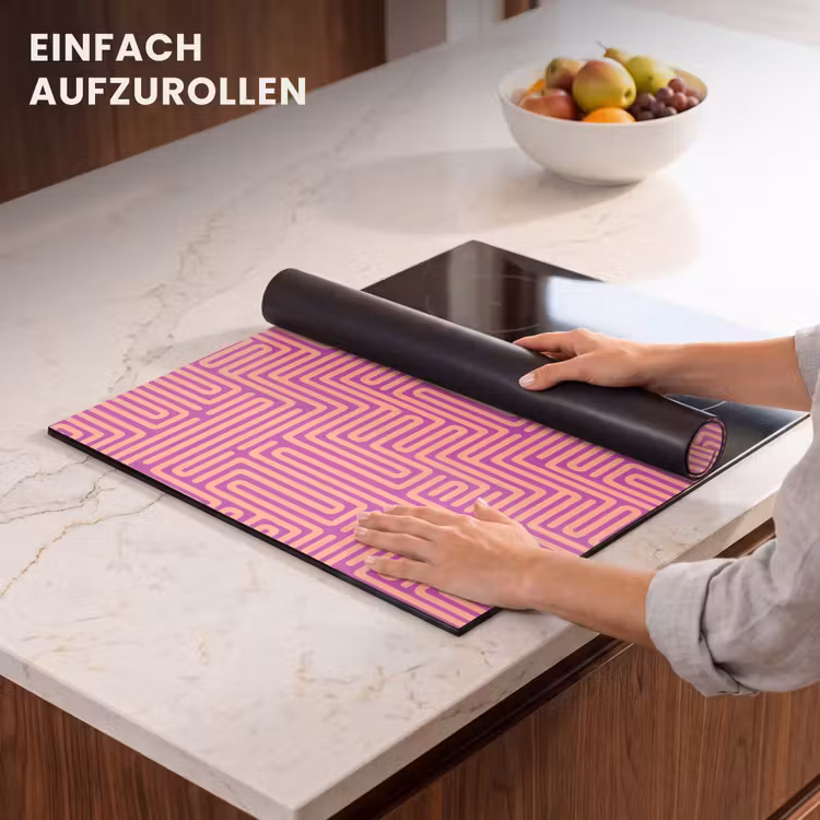 Herdabdeckplatte - Muster – Linien – Abstrakt – Modern – Lila — 7