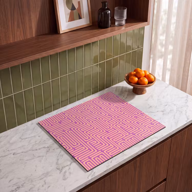 Herdabdeckplatte - Muster – Linien – Abstrakt – Modern – Lila — 8