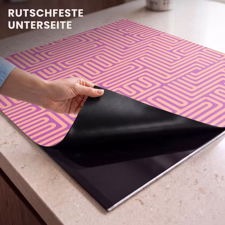 Herdabdeckplatte - Muster – Linien – Abstrakt – Modern – Lila — 9