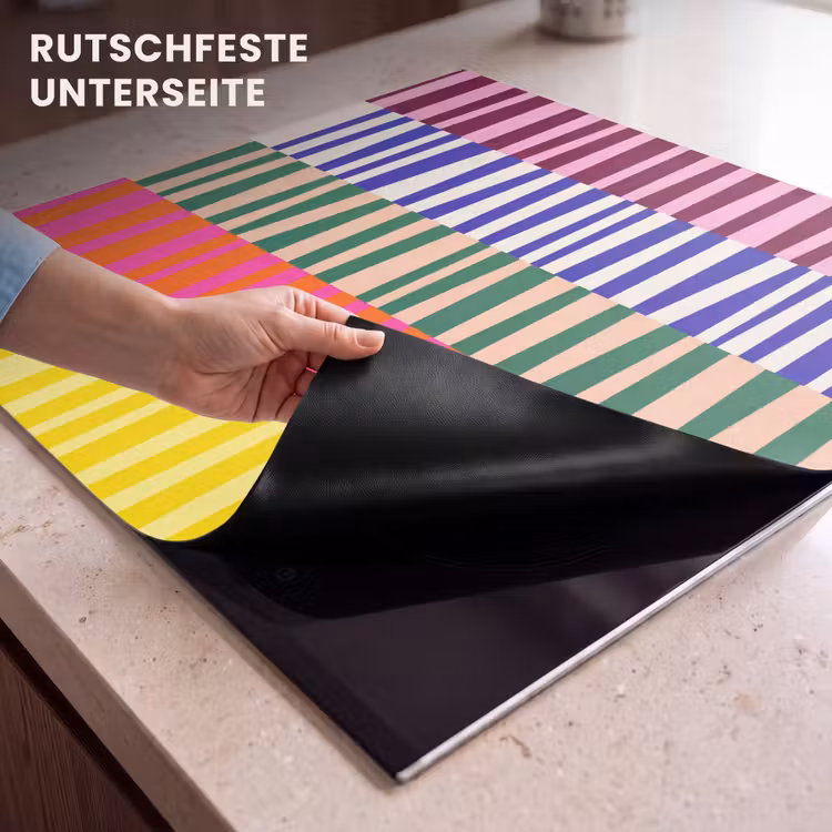 Herdabdeckplatte - Muster – Streifen – Abstrakt – Modern – Farbenfroh — 9