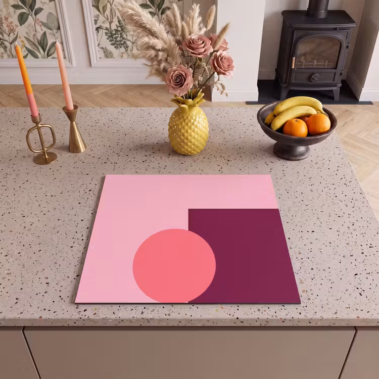 Herdabdeckplatte - Zusammenfassung – Formen – Rosa – Modern – Design — 2