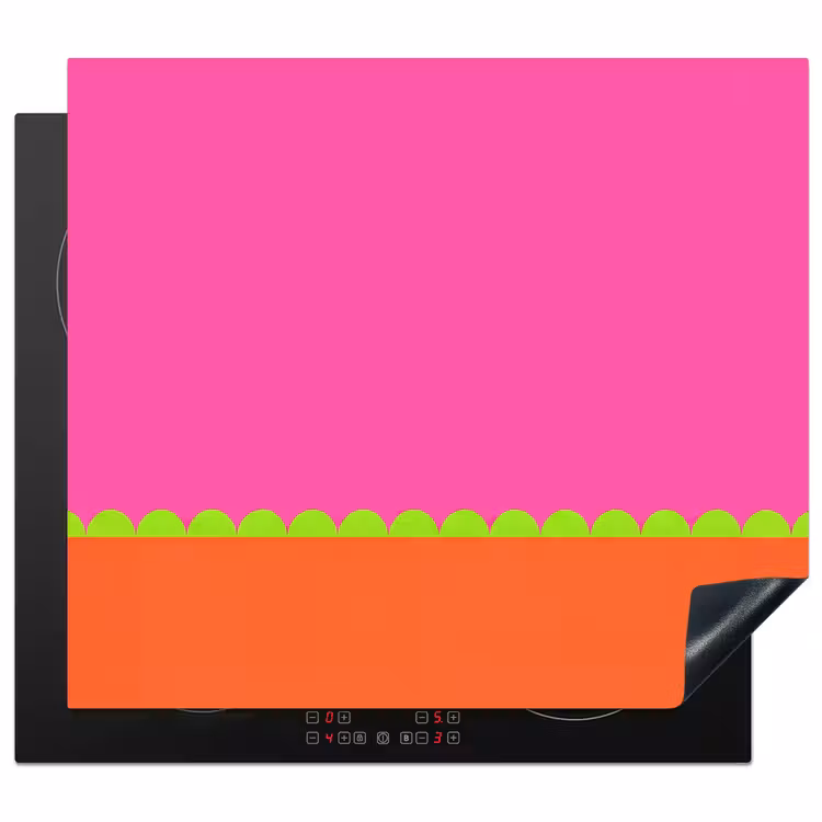 Herdabdeckplatte - Zusammenfassung – Geometrisch – Farbblöcke – Rosa – Orange — 1