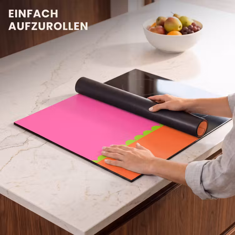 Herdabdeckplatte - Zusammenfassung – Geometrisch – Farbblöcke – Rosa – Orange — 7