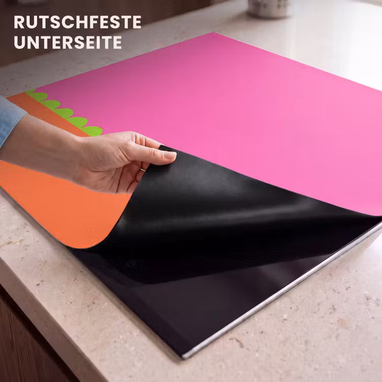 Herdabdeckplatte - Zusammenfassung – Geometrisch – Farbblöcke – Rosa – Orange — 9