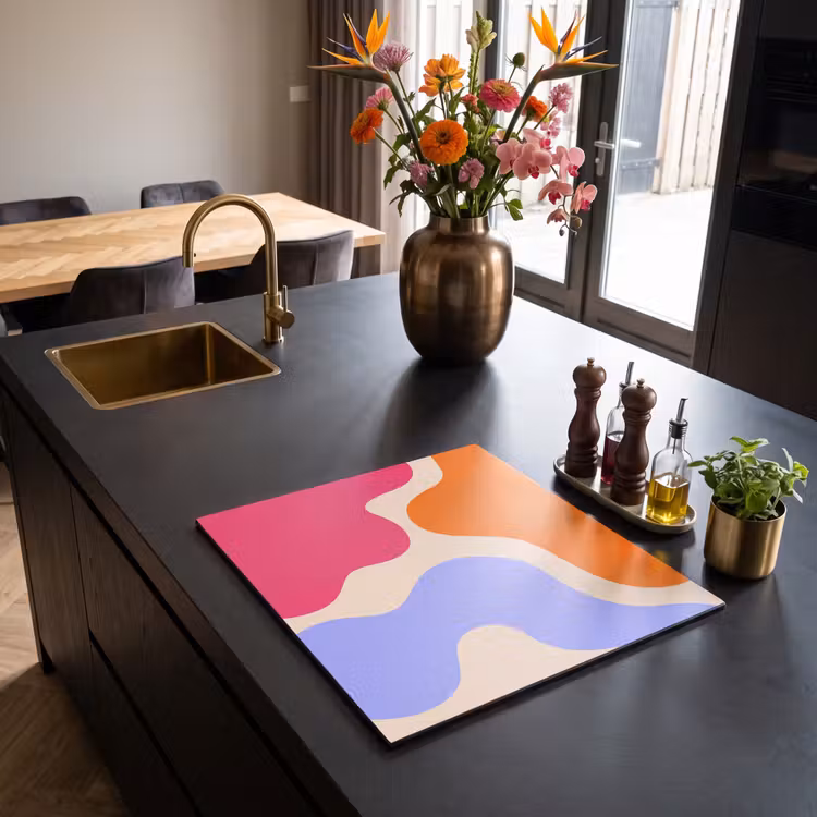 Herdabdeckplatte - Zusammenfassung – Organische Formen – Design – Modern – Farbenfroh — 5