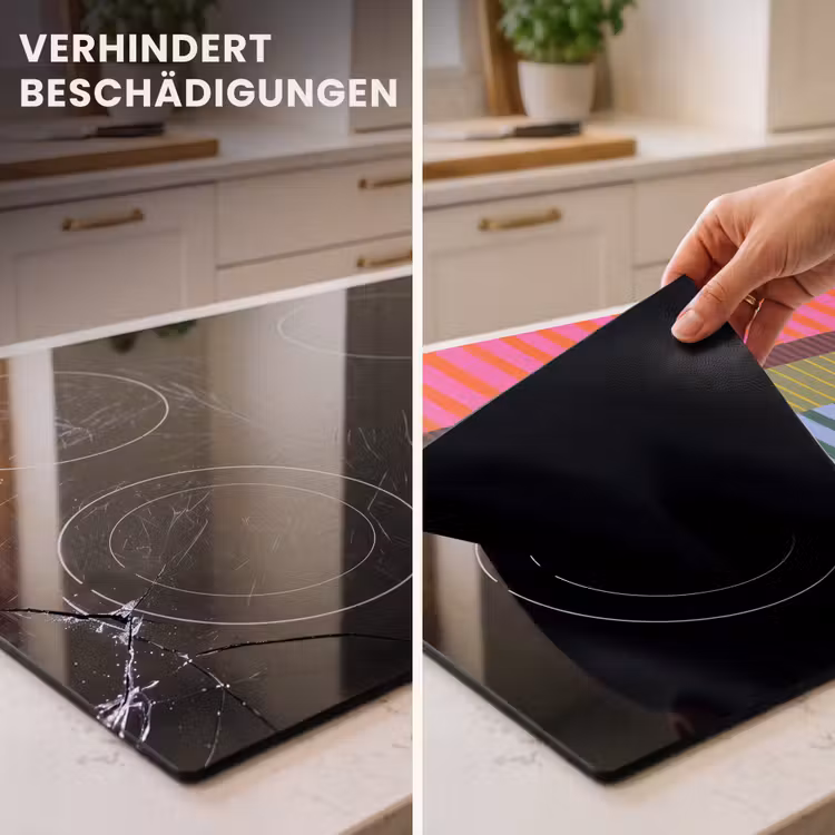 Herdabdeckplatte - Zusammenfassung – Streifen – Modern – Farbenfroh – Kunst — 3