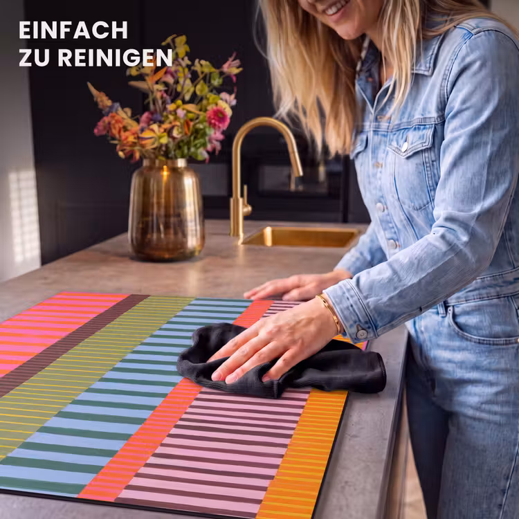 Herdabdeckplatte - Zusammenfassung – Streifen – Modern – Farbenfroh – Kunst — 6