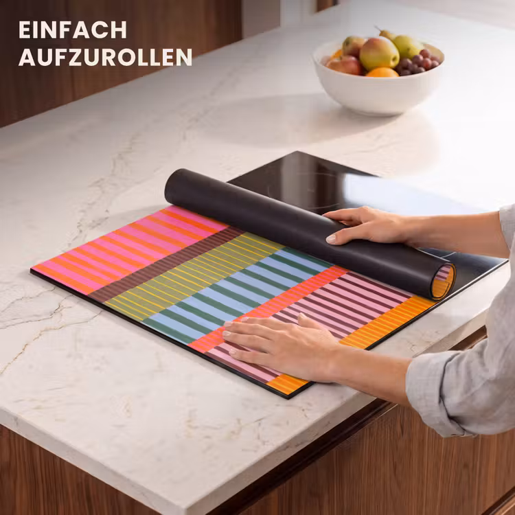 Herdabdeckplatte - Zusammenfassung – Streifen – Modern – Farbenfroh – Kunst — 7