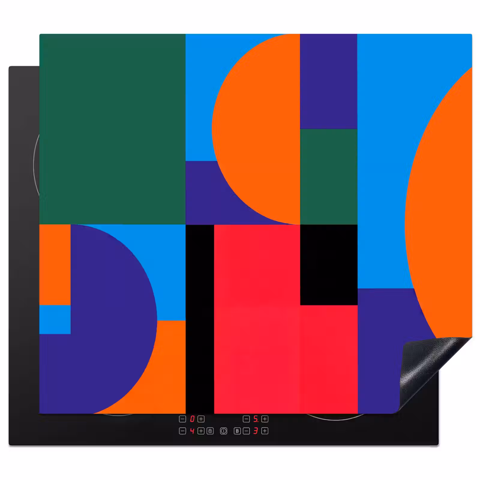 Herdabdeckplatte - Geometrisch – Abstrakt – Formen – Farbenfroh – Modern — 1