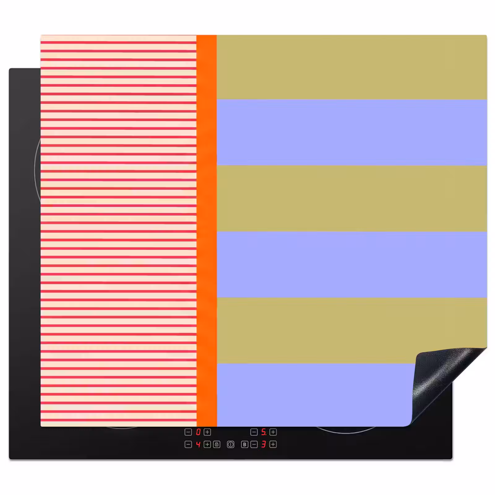 Herdabdeckplatte - Zusammenfassung – Geometrie – Streifen – Blöcke – Rot — 1