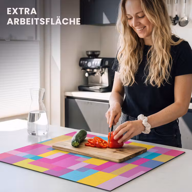 Herdabdeckplatte - Abstrakt – Geometrisch – Kunst – Farbenfroh – Modern — 4