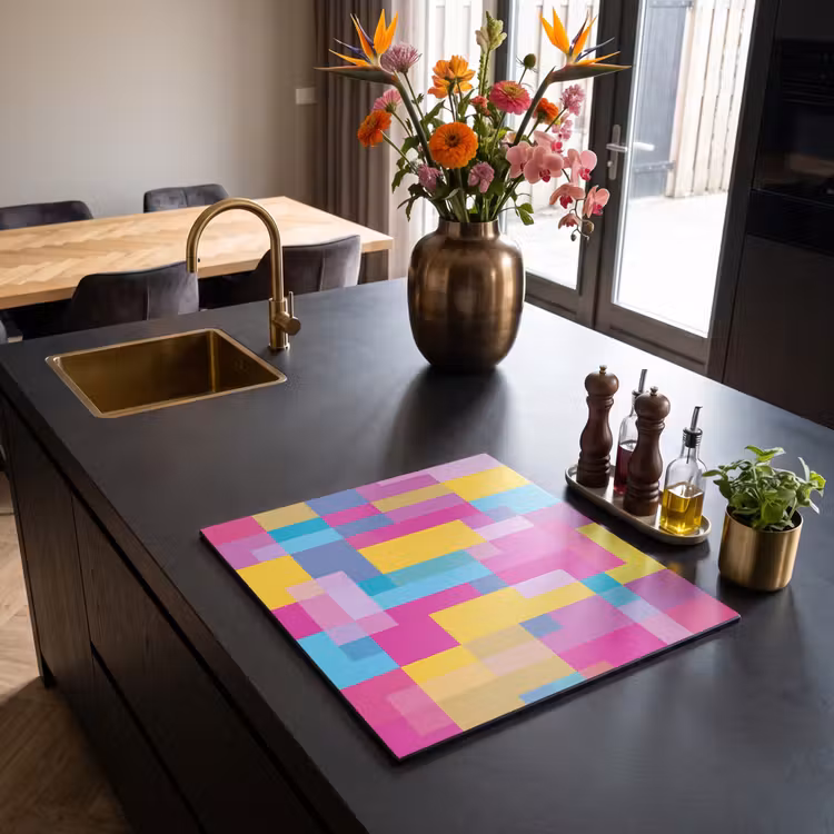 Herdabdeckplatte - Abstrakt – Geometrisch – Kunst – Farbenfroh – Modern — 5