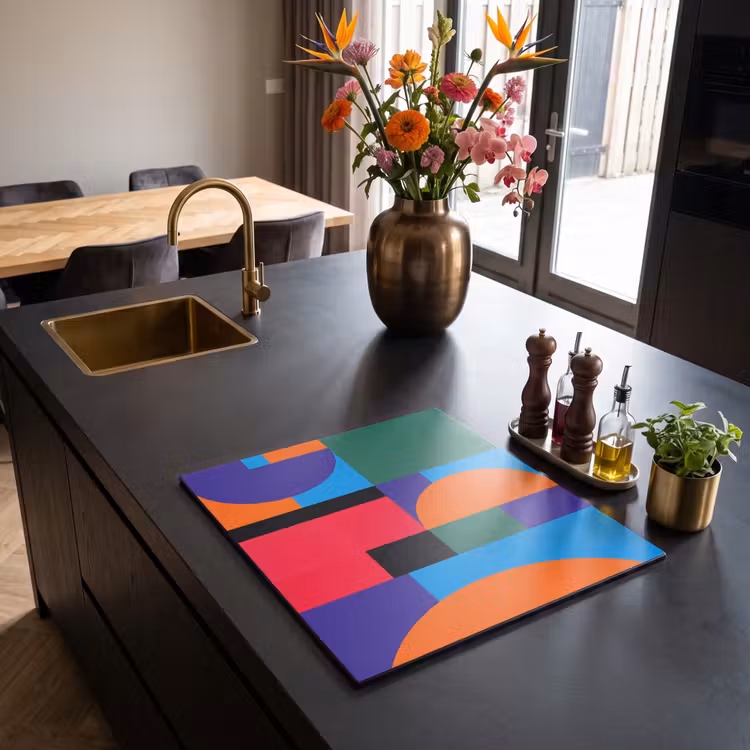 Herdabdeckplatte - Geometrisch – Abstrakt – Formen – Farbenfroh – Modern — 5