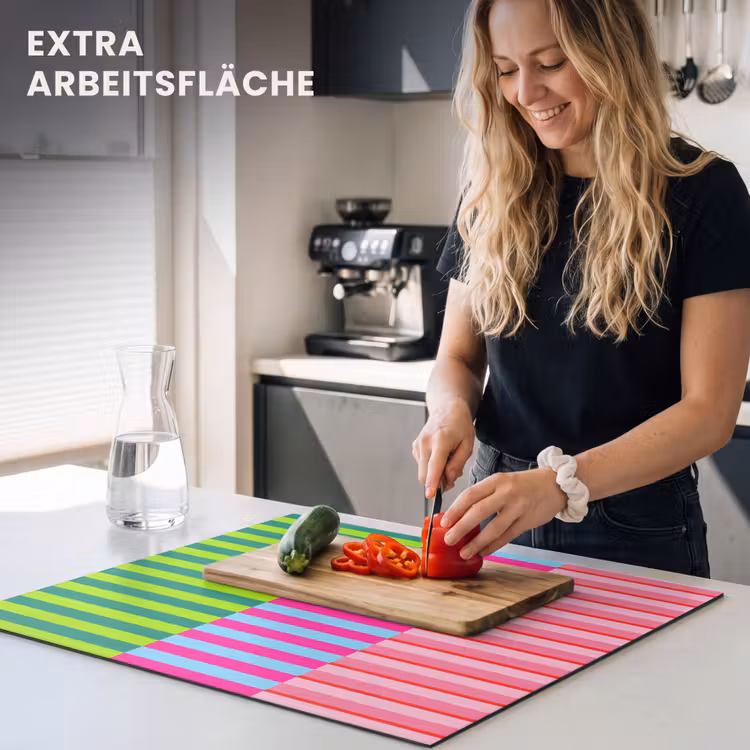 Herdabdeckplatte - Muster – Streifen – Modern – Abstrakt – Bunt — 4