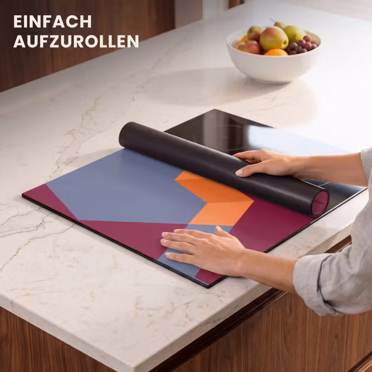 Herdabdeckplatte - Zusammenfassung – Formen – Modern – Blau – Orange — 7