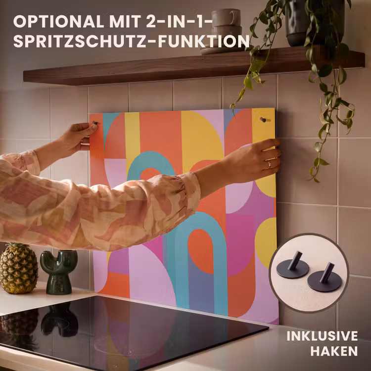 Herdabdeckplatte - Zusammenfassung – Geometrie – Farbenfroh – Modern – Kunst — 10