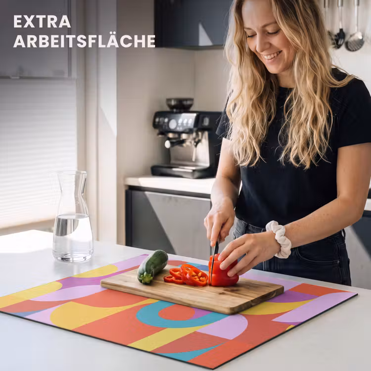 Herdabdeckplatte - Zusammenfassung – Geometrie – Farbenfroh – Modern – Kunst — 4