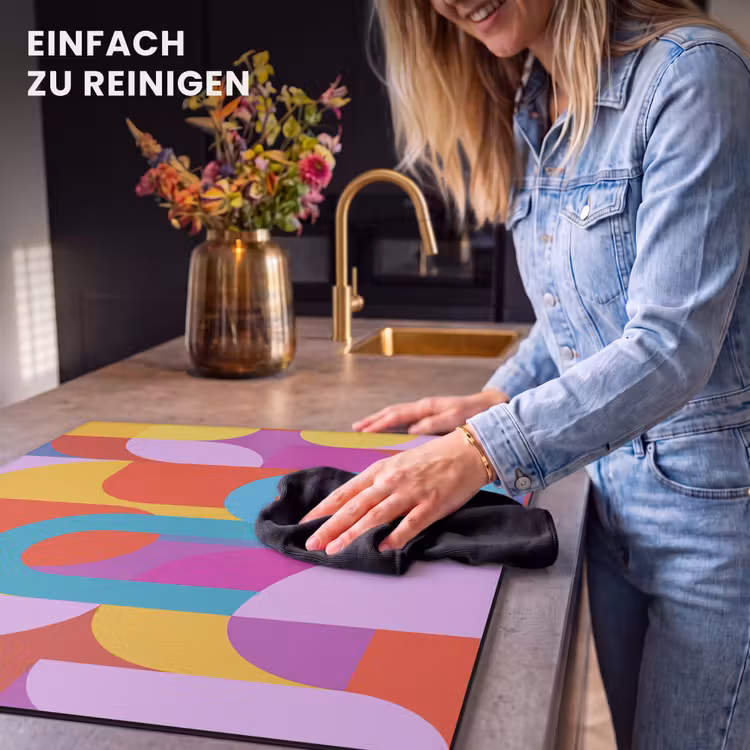 Herdabdeckplatte - Zusammenfassung – Geometrie – Farbenfroh – Modern – Kunst — 6