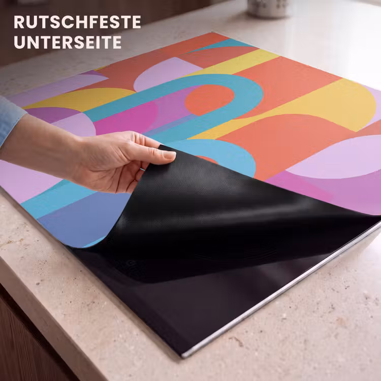 Herdabdeckplatte - Zusammenfassung – Geometrie – Farbenfroh – Modern – Kunst — 9