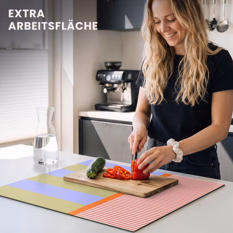 Herdabdeckplatte - Zusammenfassung – Geometrie – Streifen – Blöcke – Rot — 4