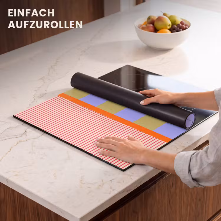 Herdabdeckplatte - Zusammenfassung – Geometrie – Streifen – Blöcke – Rot — 7