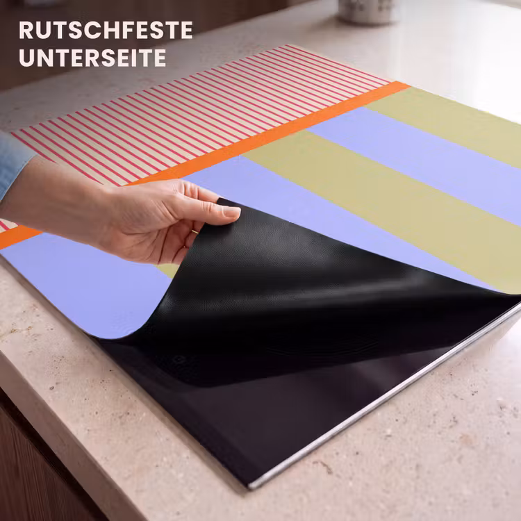 Herdabdeckplatte - Zusammenfassung – Geometrie – Streifen – Blöcke – Rot — 9