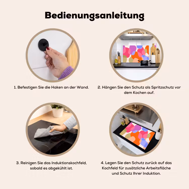 2-in-1 Herdabdeckplatte & Spritzschutz - Zusammenfassung – Formen – Modern – Farbenfroh — 6