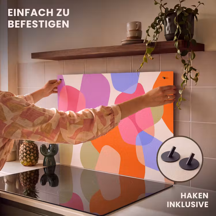2-in-1 Herdabdeckplatte & Spritzschutz - Zusammenfassung – Formen – Modern – Farbenfroh — 7