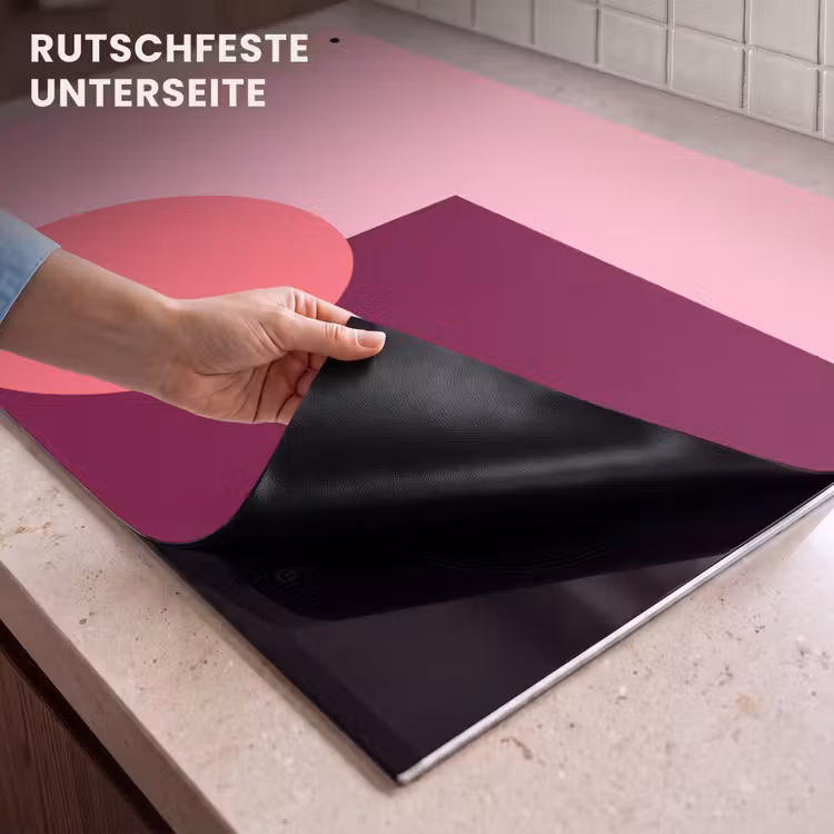 2-in-1 Herdabdeckplatte & Spritzschutz - Zusammenfassung – Formen – Rosa – Modern – Design — 4