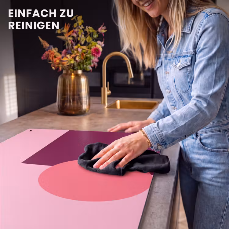 2-in-1 Herdabdeckplatte & Spritzschutz - Zusammenfassung – Formen – Rosa – Modern – Design — 5