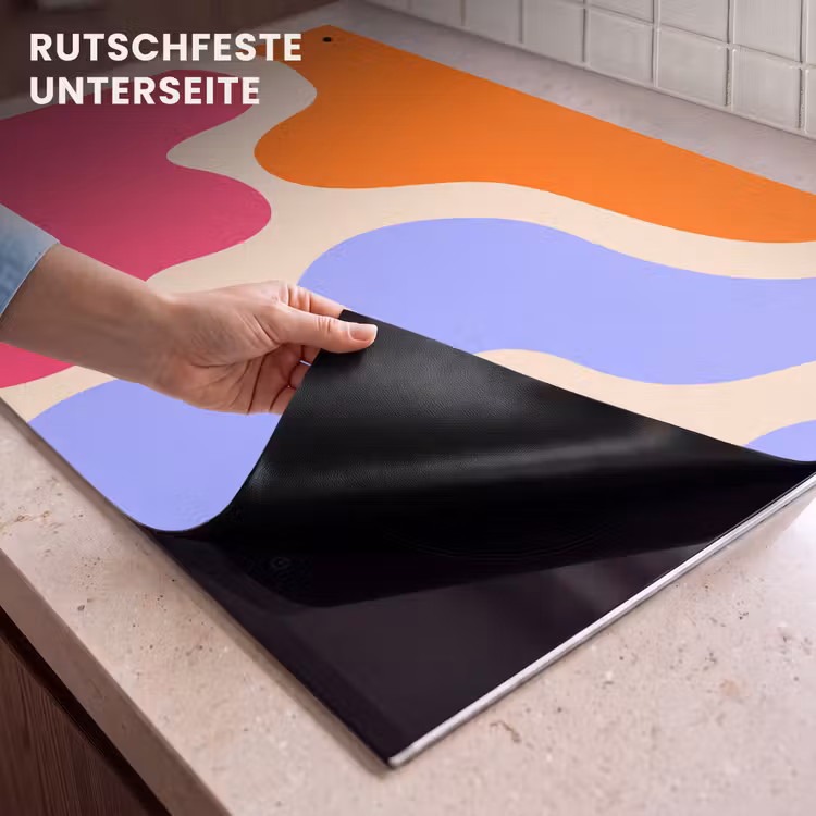 2-in-1 Herdabdeckplatte & Spritzschutz - Zusammenfassung – Organische Formen – Design – Modern – Farbenfroh — 4