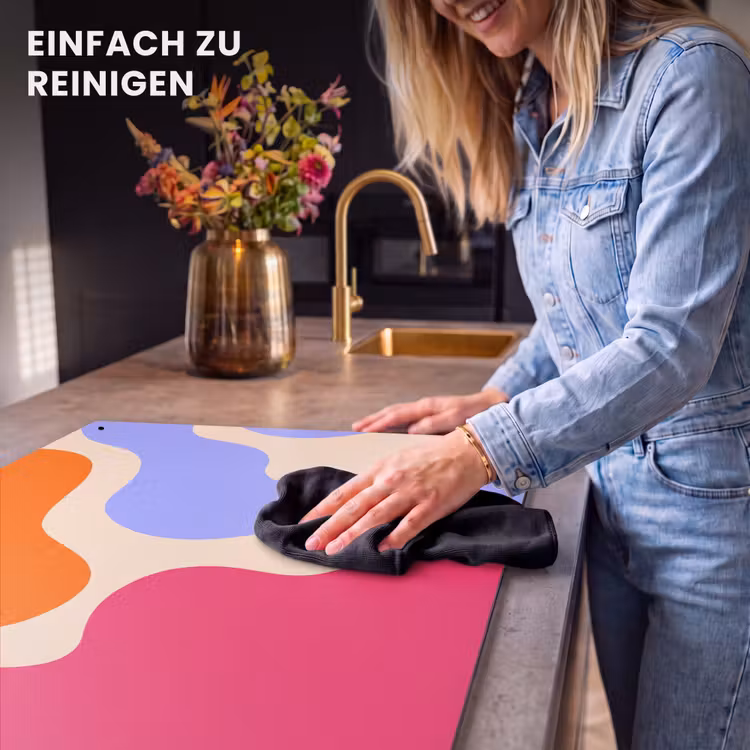 2-in-1 Herdabdeckplatte & Spritzschutz - Zusammenfassung – Organische Formen – Design – Modern – Farbenfroh — 5