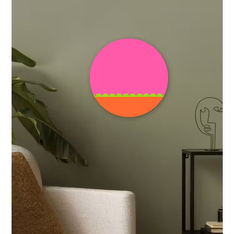 Forexbild Rund - Zusammenfassung – Geometrisch – Farbblöcke – Rosa – Orange — 3