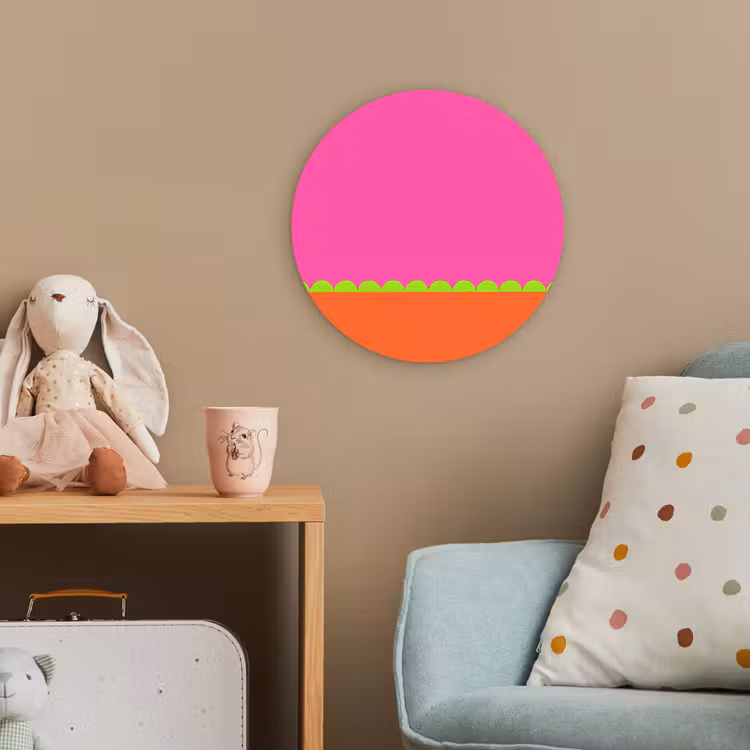 Forexbild Rund - Zusammenfassung – Geometrisch – Farbblöcke – Rosa – Orange — 5