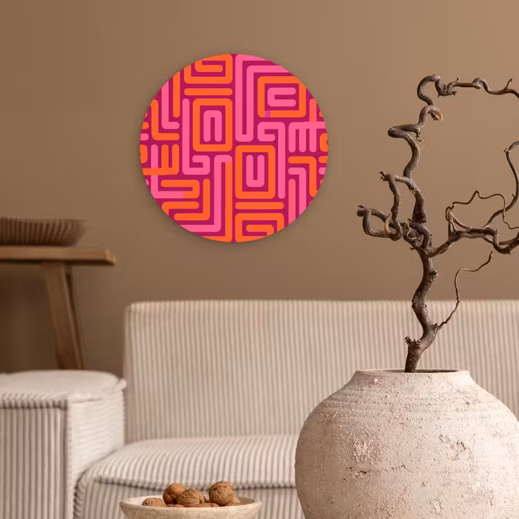 Forexbild Rund - Zusammenfassung – Muster – Linien – Rosa – Orange — 2
