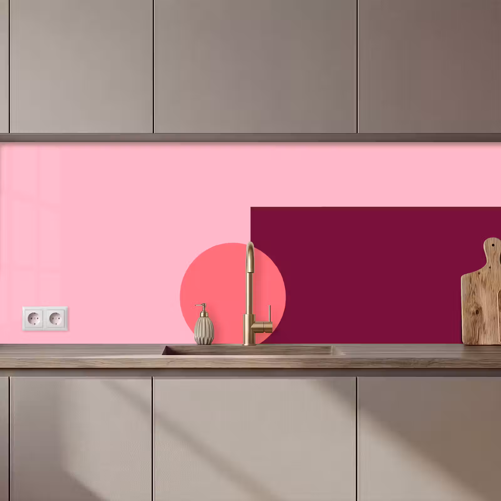 Küchenrückwand - Zusammenfassung – Formen – Rosa – Modern – Design — 1