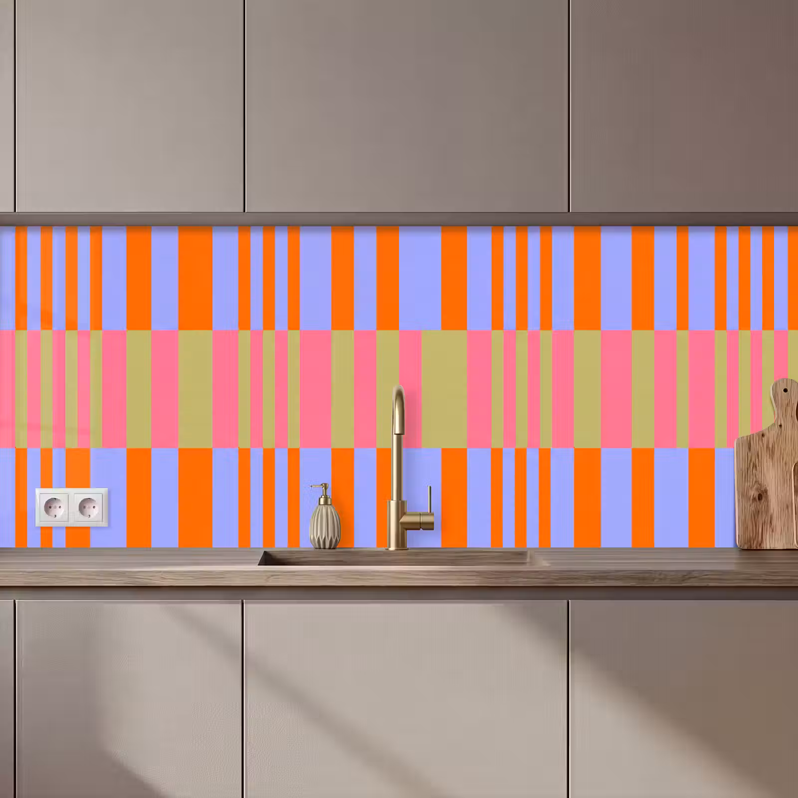 Küchenrückwand - Zusammenfassung – Muster – Geometrisch – Farbenfroh – Modern — 1