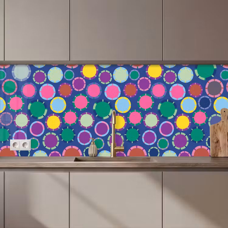 Küchenrückwand - Muster – Kreise – Abstrakt – Bunt — 1